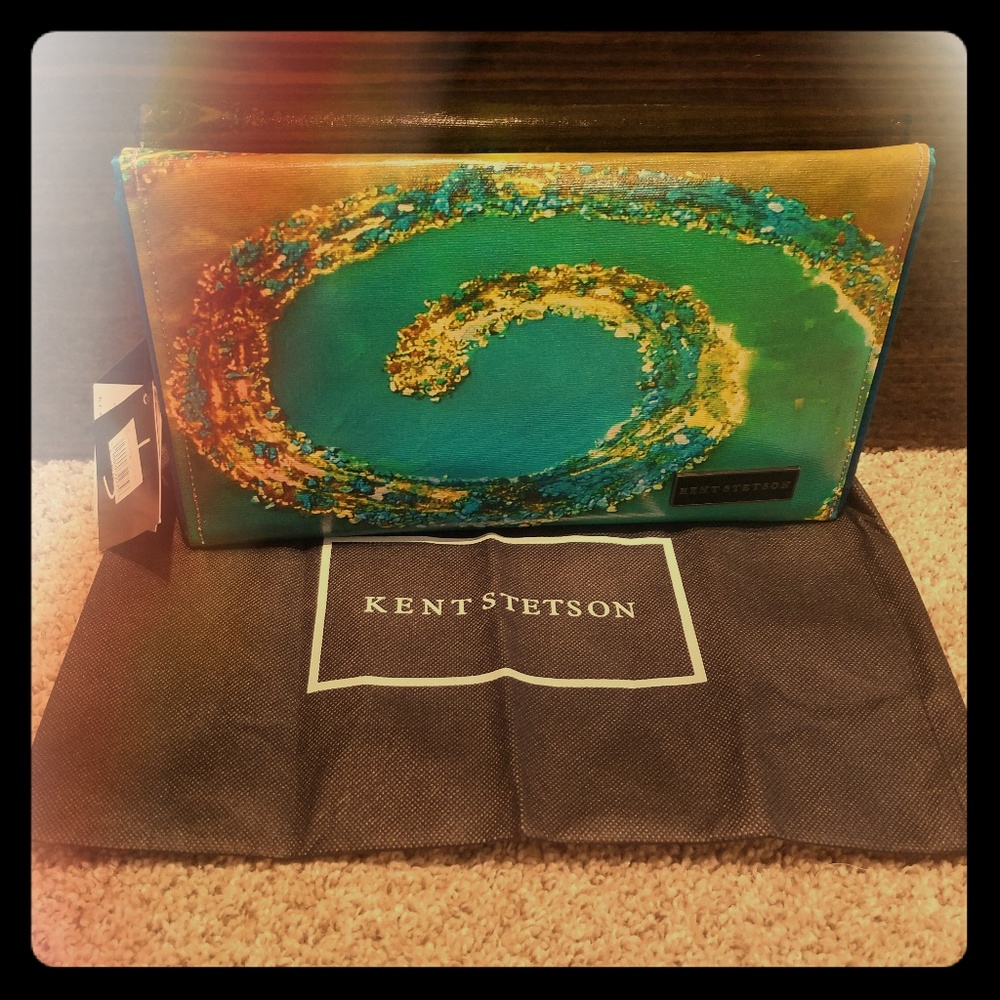 Kent Stetson Green Spiral Clutch